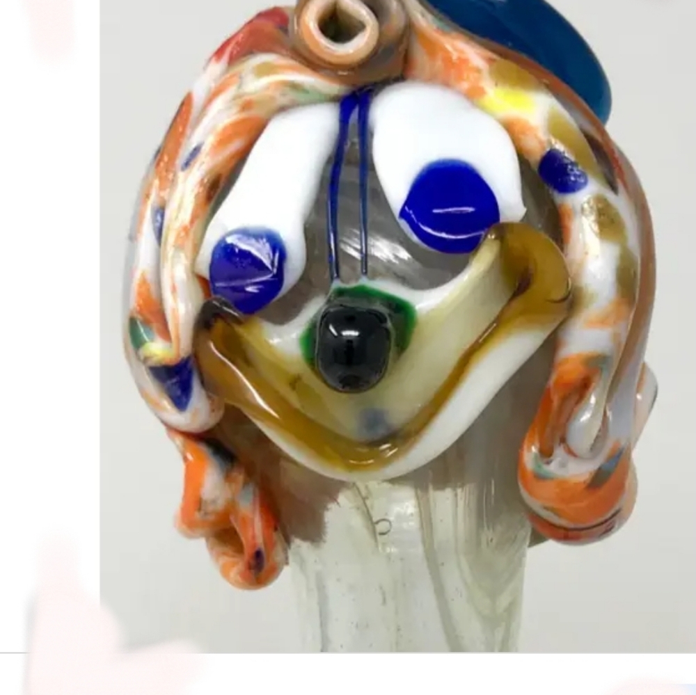 Mid century glass clown topper by morano